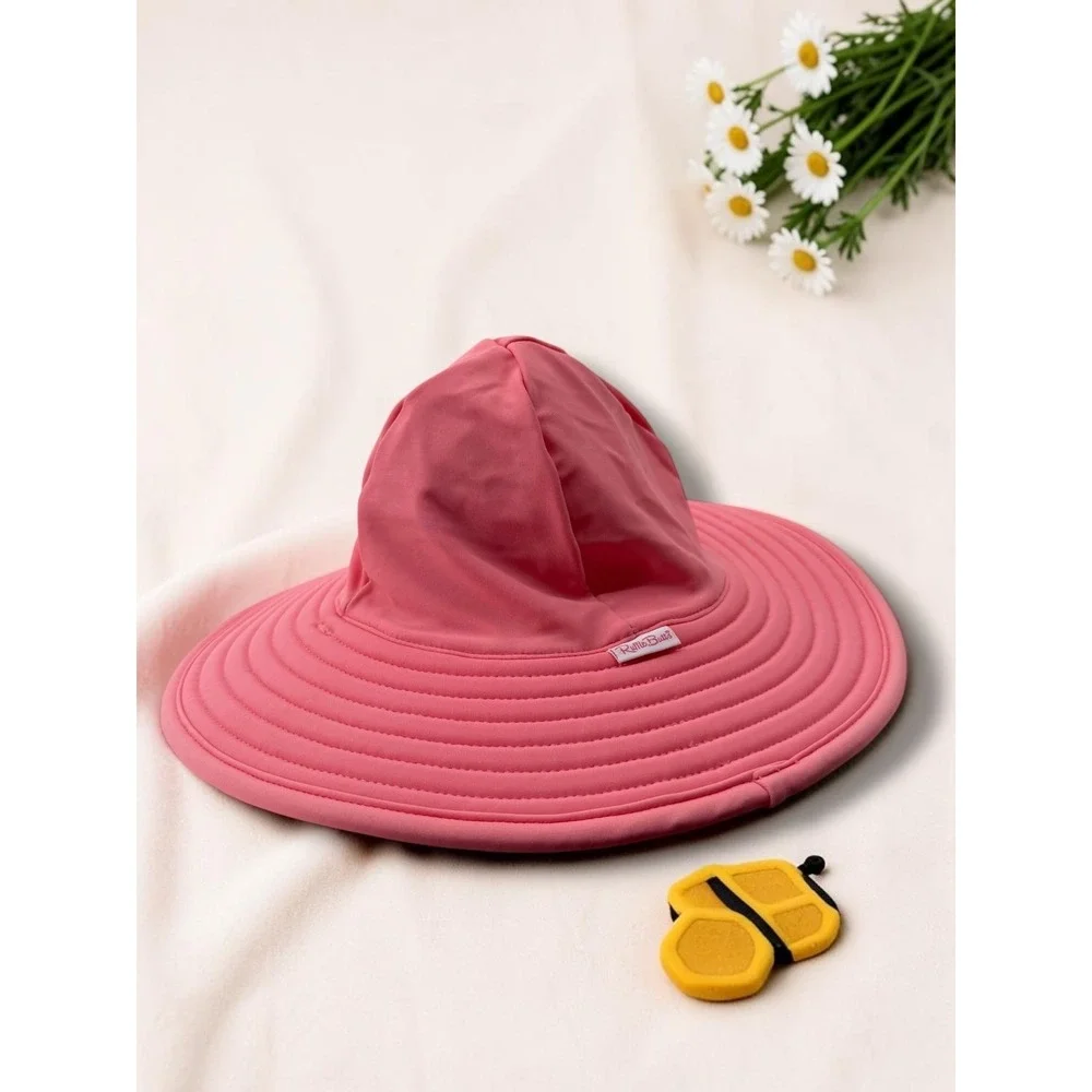 RuffleButts Wide Brim Swim Fabric Sun Hat 12m-2T